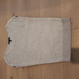 WHBM micro sequin knit sweater, S, Beige